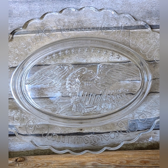Vintage 1976 Bicentennial Clear Glass Small Platter - Picture 8 of 10